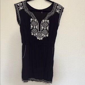 Theme Embroidered Black‎ Women's Top